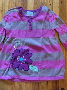 Hanna andersson Striped  Floral Sweater Top for Girls